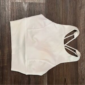 White Strappy Sports Bra